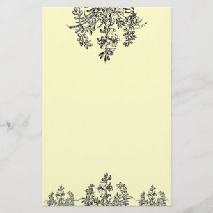 French Black Rose Bouquet Stationery