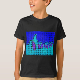 French Blue Abstract with Woven Texture T-Shirt