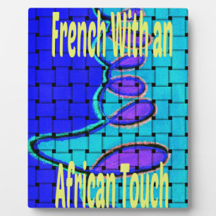 French Blue African Woven Abstract Purple Shape Plaque