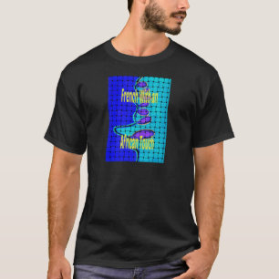 French Blue African Woven Abstract Purple Shape T-Shirt
