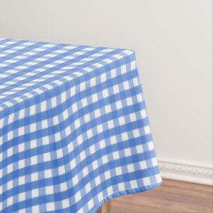 French Blue and White Gingham Tablecloth