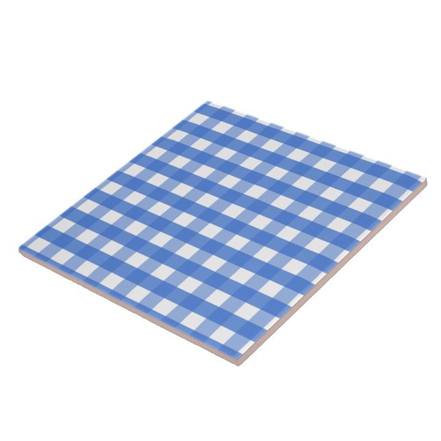 French Blue and White Gingham Tile (Side)
