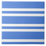 French Blue and White Stripes Tile<br><div class="desc">Bright and cheerful blue and white stripes pattern is simple and classic.</div>