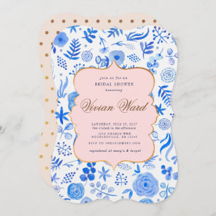 French Blue Bridal Shower Invitation