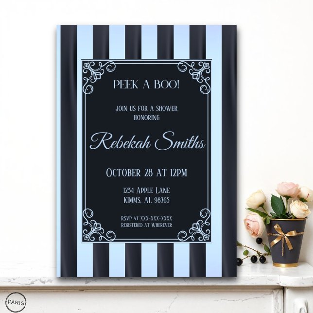 French Blue Bridal Shower Invitation (Creator Uploaded)