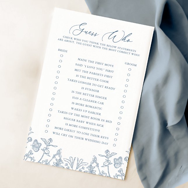 French Blue Chinoiserie Bridal Guess Who Game (Creator Uploaded)