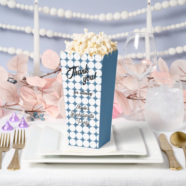 French Blue Circle Pattern Bachelorette Party Favour Box (Wedding)