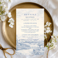 French Blue Countryside Toile Wedding