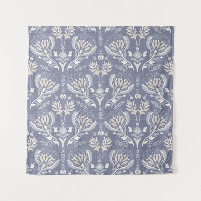 French blue damask, shabby chic. tapestry (Front)