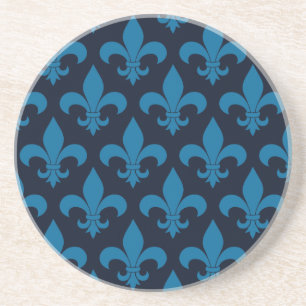 French Blue Fleur de lis Coaster