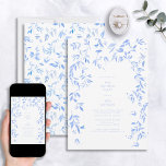 French Blue Floral Botanical 60th Birthday Invitation<br><div class="desc">Celebrate the milestone of turning sixty in style with these delightful French Blue Floral Botanical 60th Birthday Invitations. The perfect combination of classic and modern, these elegant cards will transform your event into an unforgettable experience. Boasting a delicate French blue flower watercolor that delights the eyes, these beautiful cards will...</div>