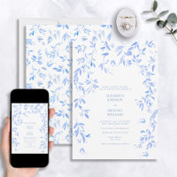 French Blue Floral Botanical Wedding
