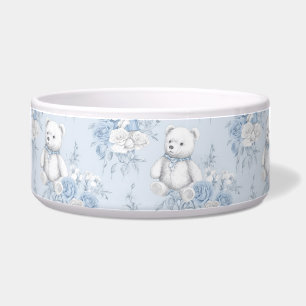 French blue floral ornament and bear