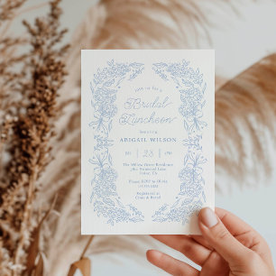 French Blue Heirloom Bridal Luncheon Invitation
