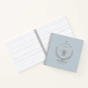 French Blue Honey Bee Vintage French Country Notebook