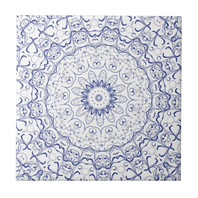 French Blue Lace Tile (Front)
