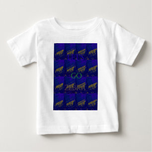 French Blue "Let's Go Zebra" Abstract Print Baby T-Shirt