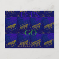 French Blue "Let's Go Zebra" Abstract Print