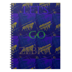 French Blue "Let's Go Zebra" Abstract Print Spiral Notebook