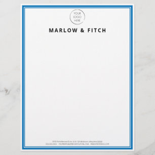 French Blue Logo Custom Business Stationery, Letterhead