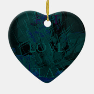 French Blue Love Eat Play Flower colours for all Ceramic Tree Decoration