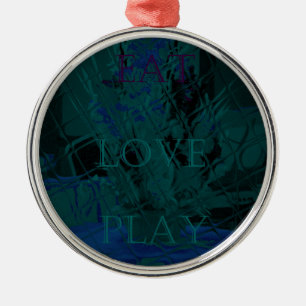 French Blue Love Eat Play Flower colours for all Metal Tree Decoration
