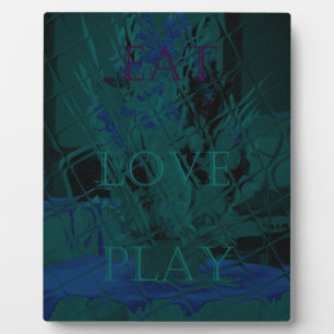 French Blue Love Eat Play Flower colours for all Plaque
