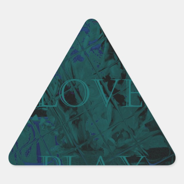 French Blue  Love Eat  Play Flower colours for all Triangle Sticker (Front)