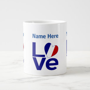 French Blue LOVE Gearr Flag Personalised  Large Coffee Mug