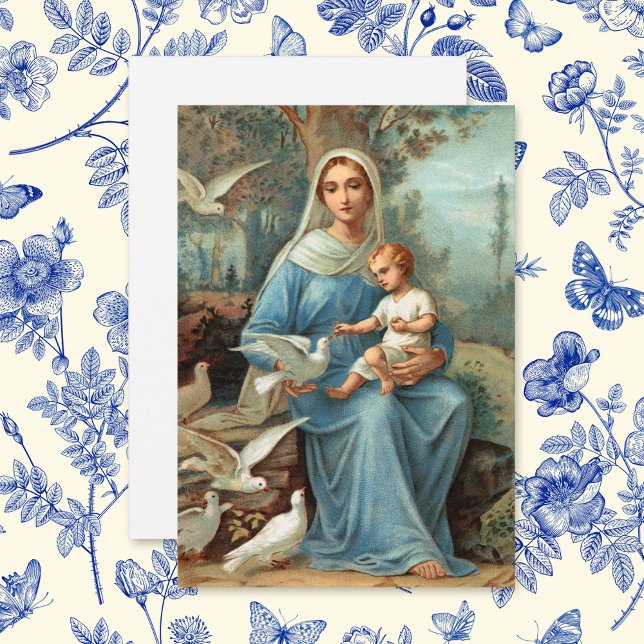 French Blue Madonna Note Card (Creator Uploaded)