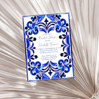 French Blue Mediterranean tiles bridal shower
