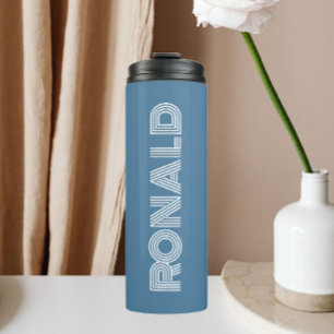 French Blue Modern Typography Personalised Thermal Tumbler