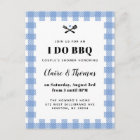 French Blue Picnic Plaid Cloth I Do BBQ Invitation