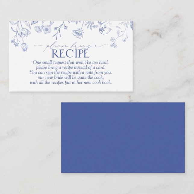 French Blue Please Bring A Recipe Enclosure Card (Front/Back)