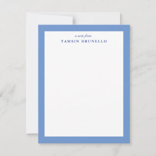 French Blue Preppy Stripe Personal Stationery Invitation