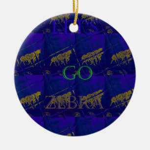French Blue  Safari  Lets Go Zebra  Hakuna Matata  Ceramic Tree Decoration