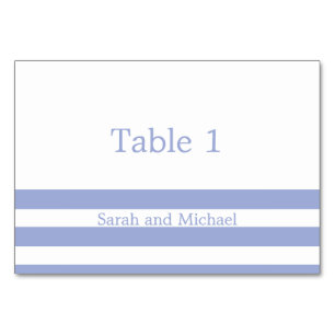 French Blue Stripes Table Number