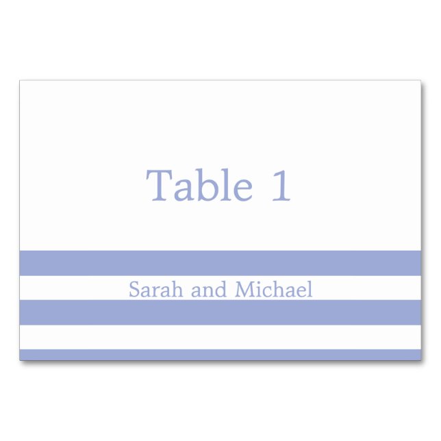 French Blue Stripes Table Number (Front)