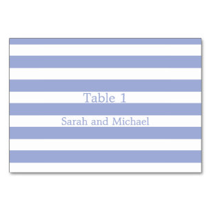 French Blue Stripes Table Number
