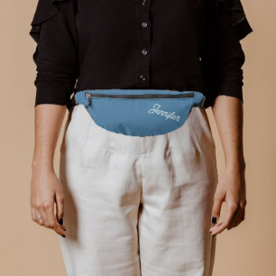 French Blue Stylised Bridesmaid Name Bum Bags