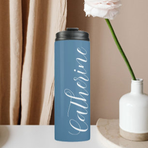 French Blue Stylised Wedding Bridesmaid Name Thermal Tumbler