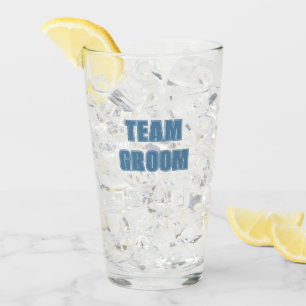 French Blue Team Groom Bachelor Party Glass