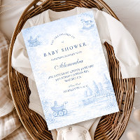 French Blue Toile Baby Shower