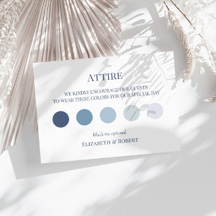 French Blue Wedding Attire Guest Dress Code Card