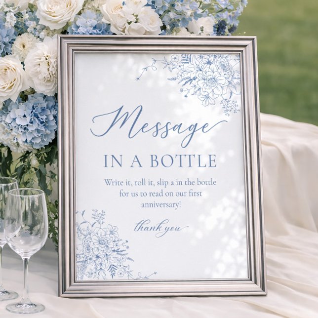 French Blue Wedding Message In A Bottle  Poster (Creator Uploaded)