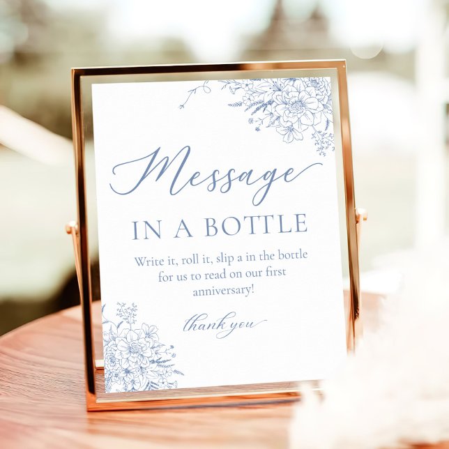 French Blue Wedding Message In A Bottle  Poster (Creator Uploaded)