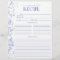 French Blue & White Shower Recipe Binder Page