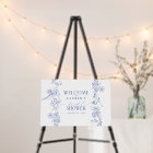 French Blue White Victorian Bridal Shower Welcome