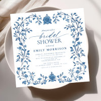 French Blue & White Victorian Floral Bridal Shower