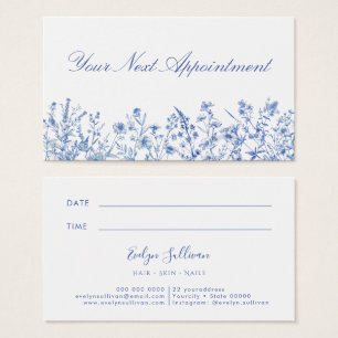 French blue wildflowers appointment card